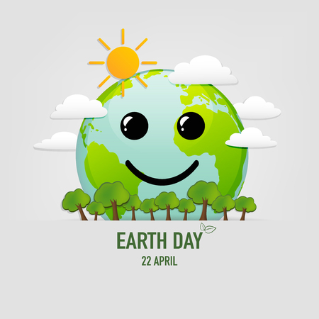 Happy Earth day celebration concept, vector illustrationのイラスト素材