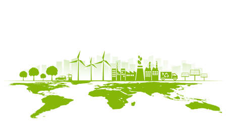 World environment day, Eco friendly and Sustainability development concept, Vector illustrationのイラスト素材