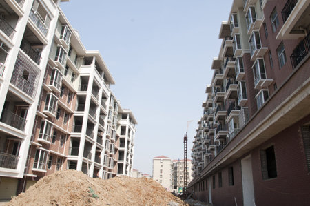 Apartment building construction site in China