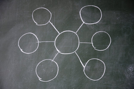 chart drawn with chalk on blackboard