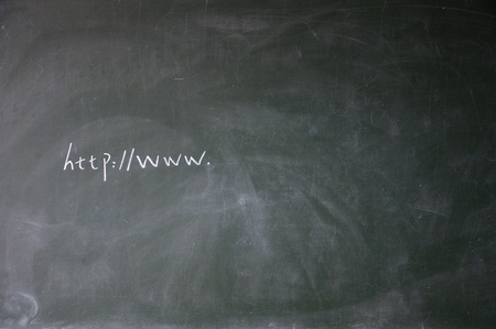 www sign written with chalk on blackboardの写真素材