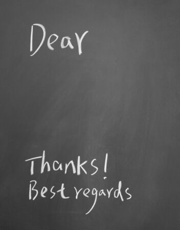 Letter format written with chalk on blackboardの写真素材