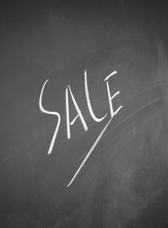 sale title drawn chalk on blackboardの写真素材
