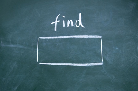Search interface drawn with chalk on blackboardの写真素材
