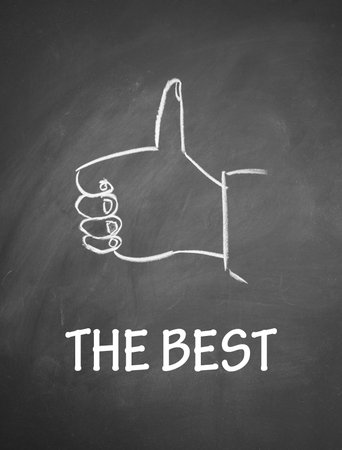 the best and thumb up symbolの写真素材