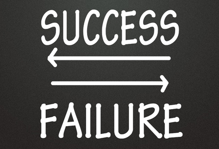 success and failure arrowの写真素材