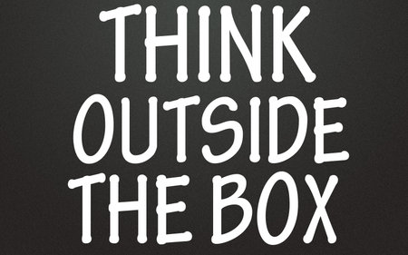 think outside the box  symbolの写真素材