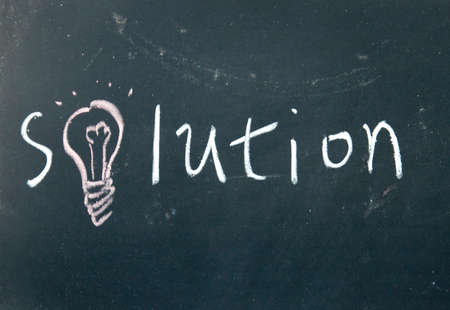 solution sign の写真素材