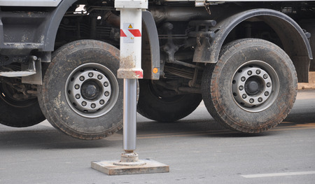 pump truck outriggerの写真素材