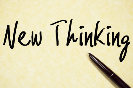 new thinking text write on paperの写真素材