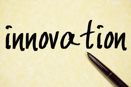 innovation word write on paperの写真素材