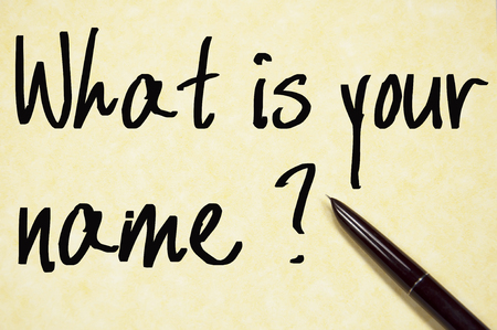 what is your name text write on paperの写真素材