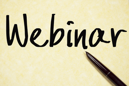 webinar word write on paperの写真素材