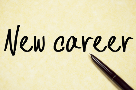 new career text write on paperの写真素材