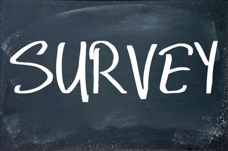 survey word write on paperの写真素材