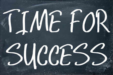 time for success text on blackboard