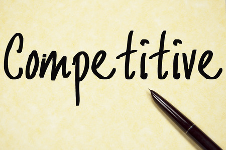 competitive word write on paperの写真素材
