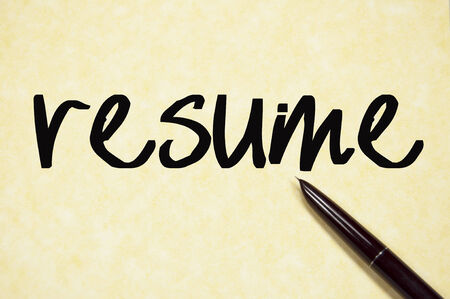 resume word write on paperの写真素材