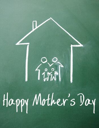 happy mother\'s day sign on blackboardの写真素材