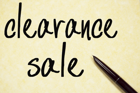 clearance sale text write on paperの写真素材
