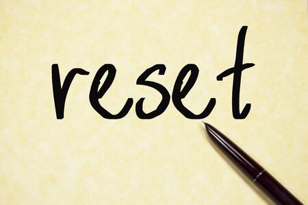 reset word write on paperの写真素材