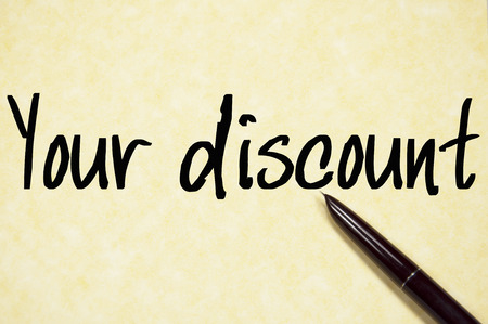 your discount text on paperの写真素材