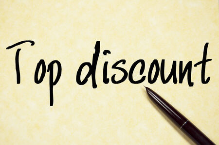top discount text write on paperの写真素材