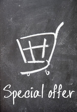 special offer sign on blackboardの写真素材
