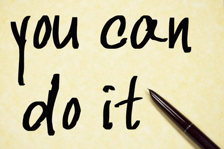you can do it text write on paperの写真素材