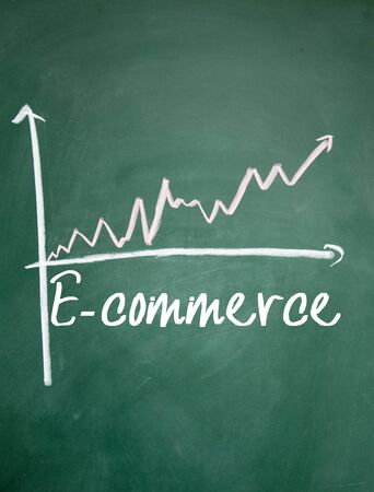 E-commerce sign on blackboardの写真素材