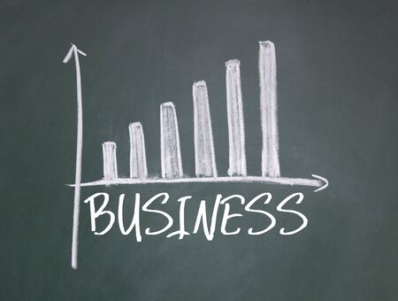 business sign on blackboardの写真素材