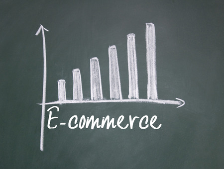 E-commerce sign on blackboardの写真素材