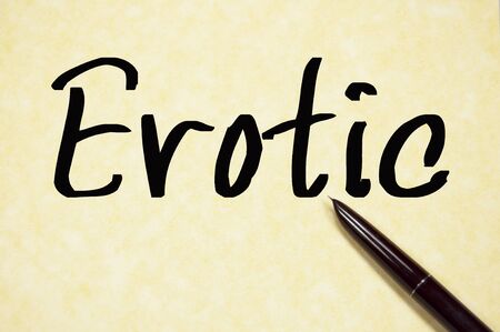 erotic word write on paperの写真素材