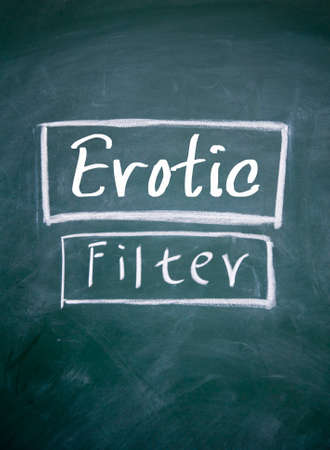 erotic filter interface on blackboardの写真素材