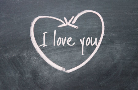 I love you sign on blackboardの写真素材