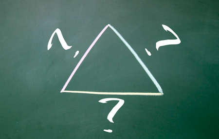 question mark on blackboardの写真素材
