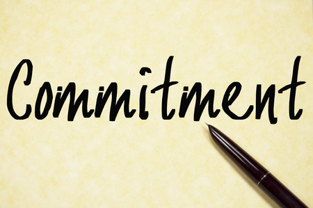 commitment word write on paperの写真素材