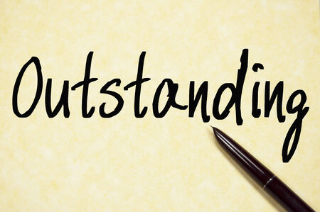 outstanding word write paperの写真素材