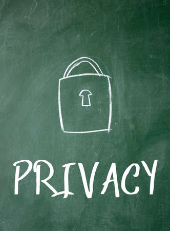 privacy sign on blackboardの写真素材