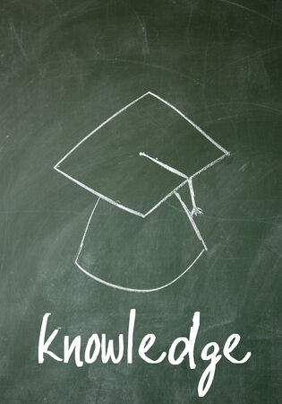 knowledge sign on blackboardの写真素材