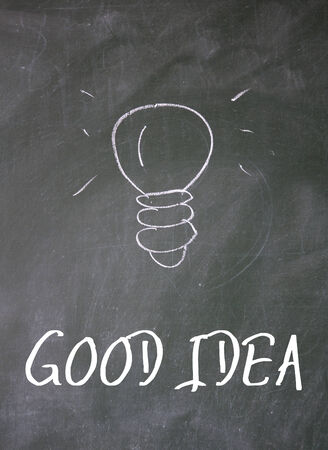 good idea sign on blackboardの写真素材