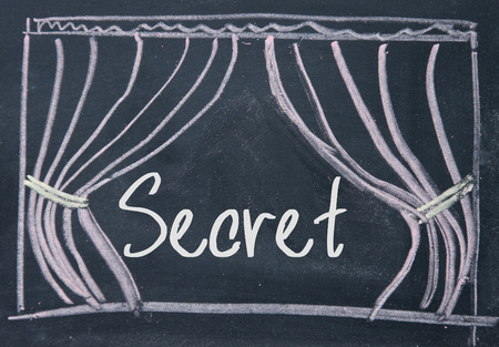 secret sign on blackboardの写真素材