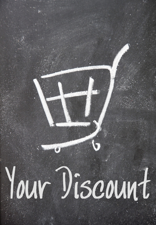 your discount sign on blackboardの写真素材