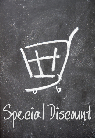 special discount sign on blackboardの写真素材