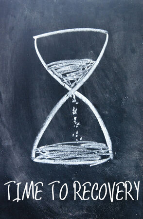 time to recovery text write on paperの写真素材