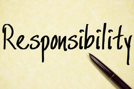 responsibility word write on paperの写真素材