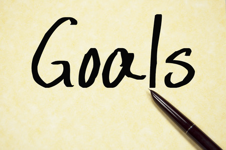 goals word write on paperの写真素材
