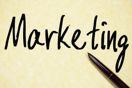 marketing word write on paperの写真素材
