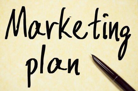 marketing plan text write on paperの写真素材