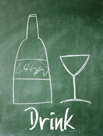 drink sign on blackboardの写真素材